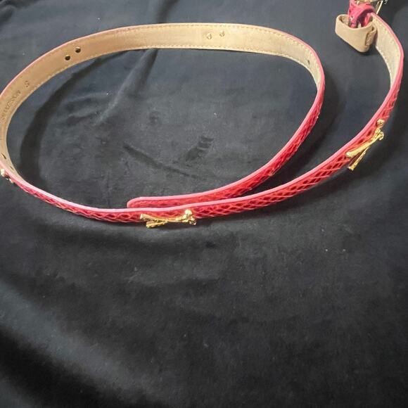 Women's Genuine Snake Skin RED Belt Small with Golf Club Buckle NWT - Picture 4 of 6